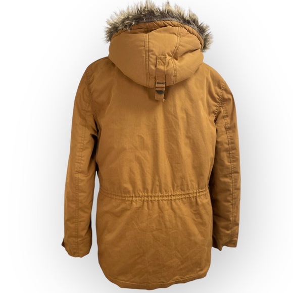 Vintage Men's tan parka, Large. Barn coat field jacket utility jacket faux fur - Picture 8 of 12